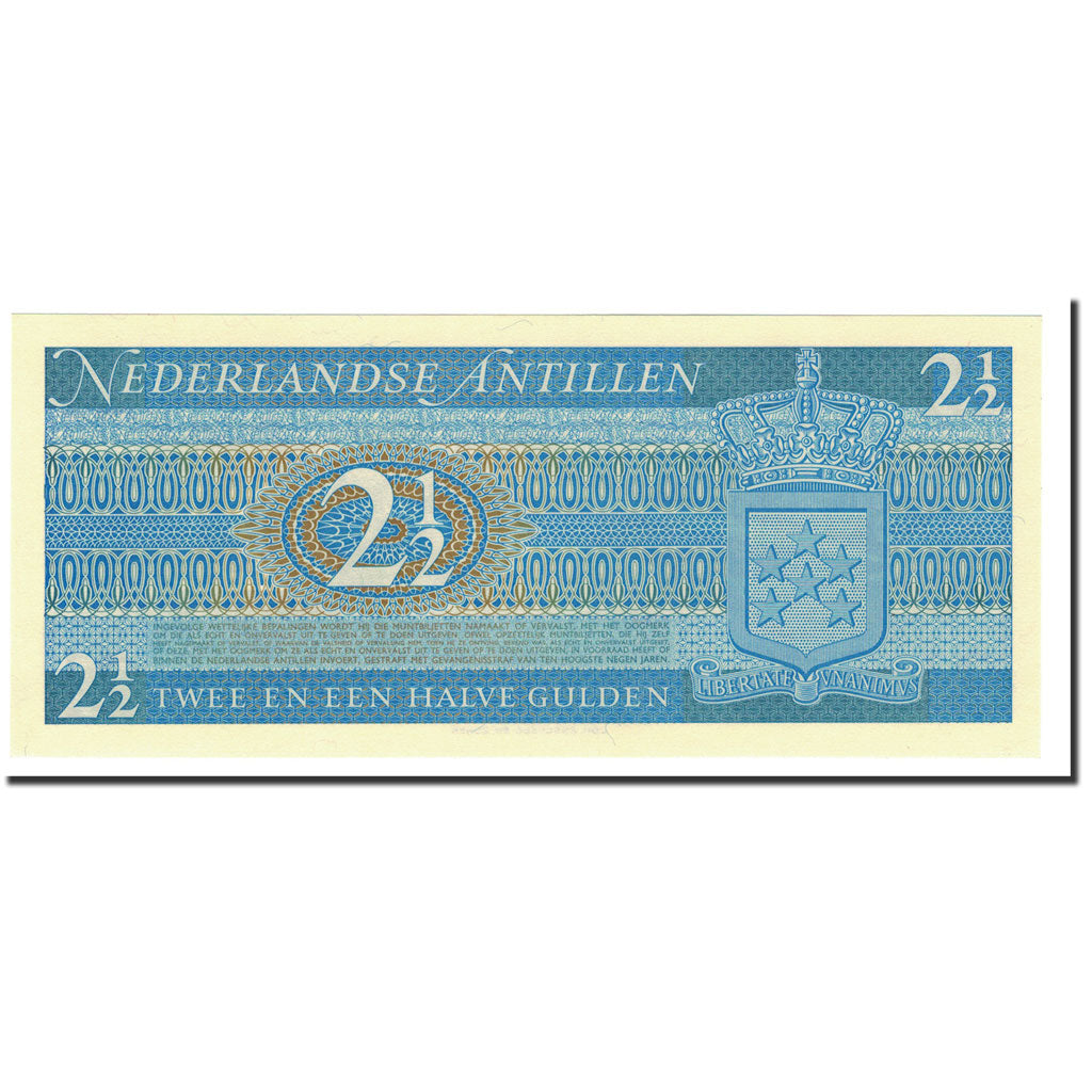 Billet, Netherlands Antilles, 2 1/2 Gulden, 1970, 1970-09-08, KM:21a, NEUF
