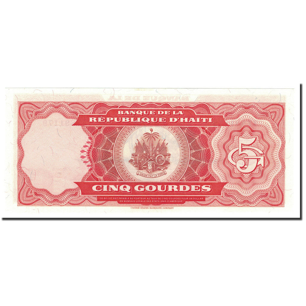 Banknote, Haiti, 5 Gourdes, 1989, KM:255a, UNC(65-70)