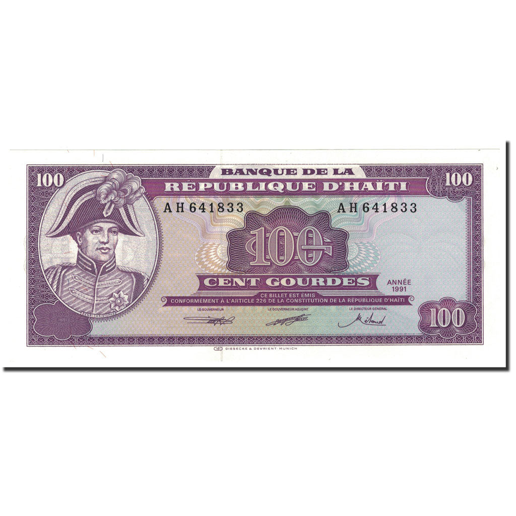 Banknote, Haiti, 100 Gourdes, 1991, KM:258a, UNC(65-70)