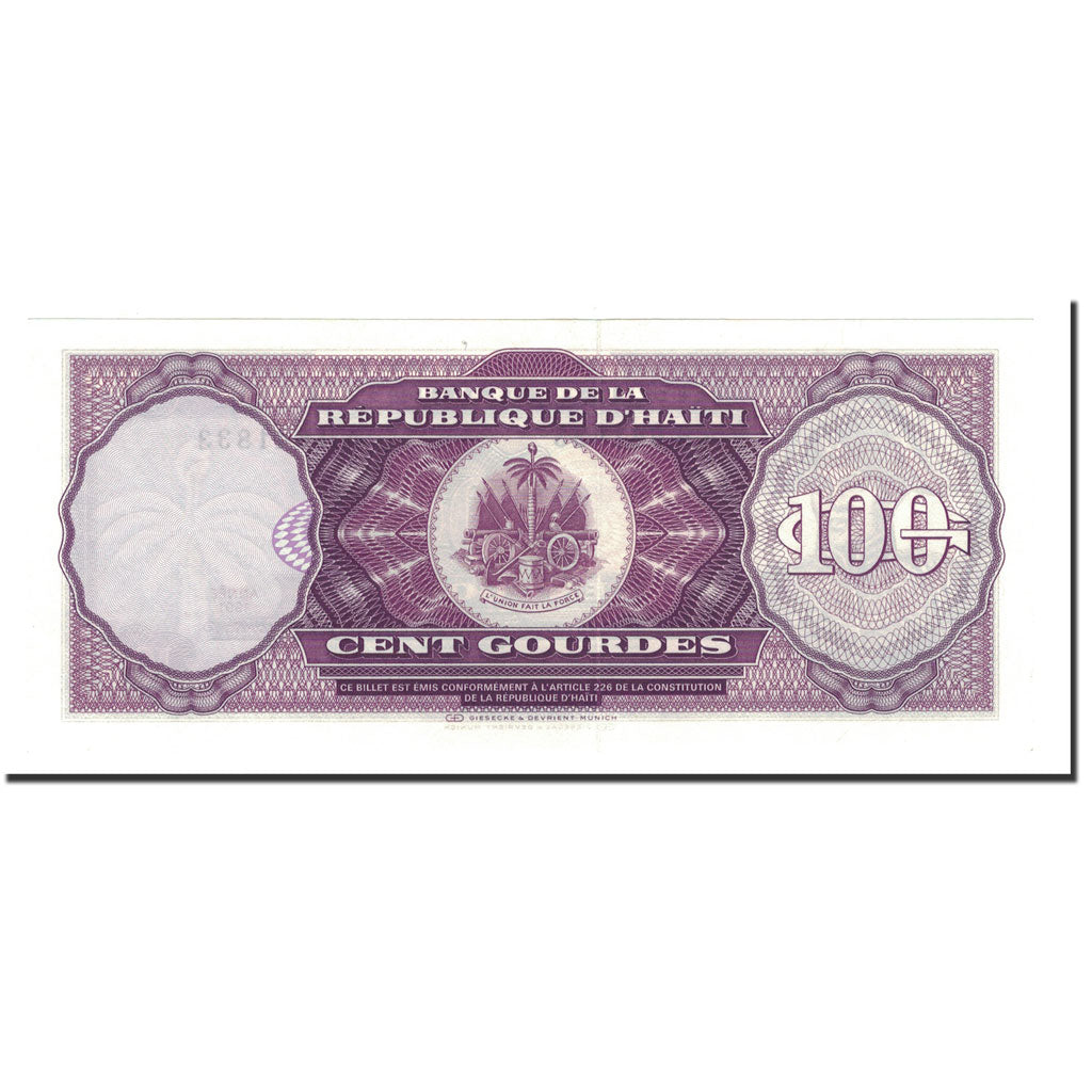 Banknote, Haiti, 100 Gourdes, 1991, KM:258a, UNC(65-70)