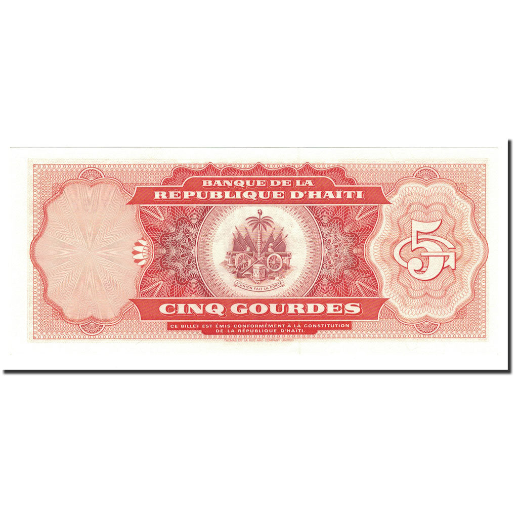 Banknote, Haiti, 5 Gourdes, 1992, KM:261a, UNC(65-70)