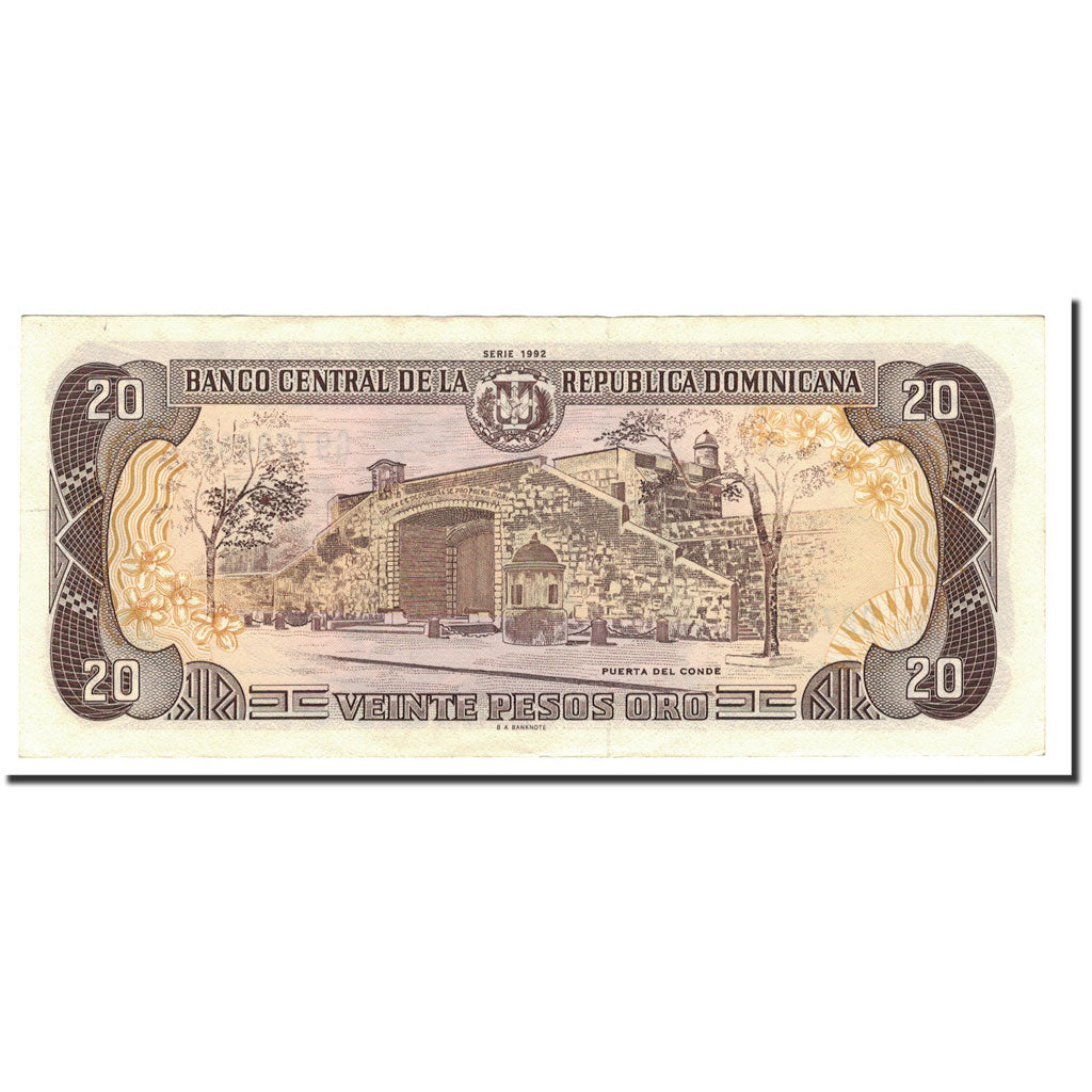 Banknote, Dominican Republic, 20 Pesos Oro, 1992, KM:139a, UNC(65-70)