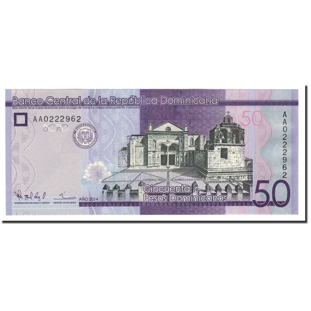 Billete, 50 Pesos Dominicanos, 2014, República Dominicana, UNC