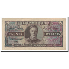 Ceylon, 25 Cents, 1942, 1942-02-01, KM:44a, TTB
