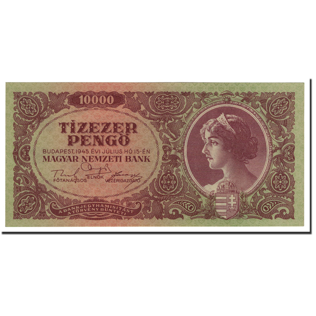 Hungary, 10,000 Pengö, 1945, KM:119a, 1945-07-15, UNC(65-70)