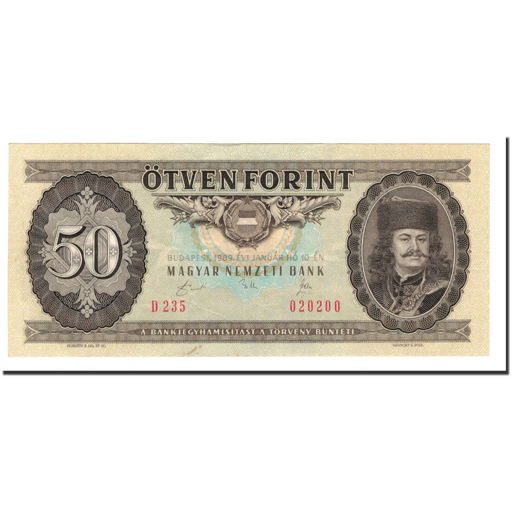 Banknote, Hungary, 50 Forint, 1989, 1989-01-10, KM:170h, UNC(63)