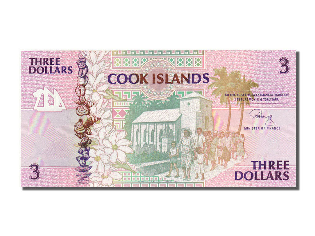 Cook Islands, 3 Dollars, KM #7a, UNC(65-70), AAA 137306