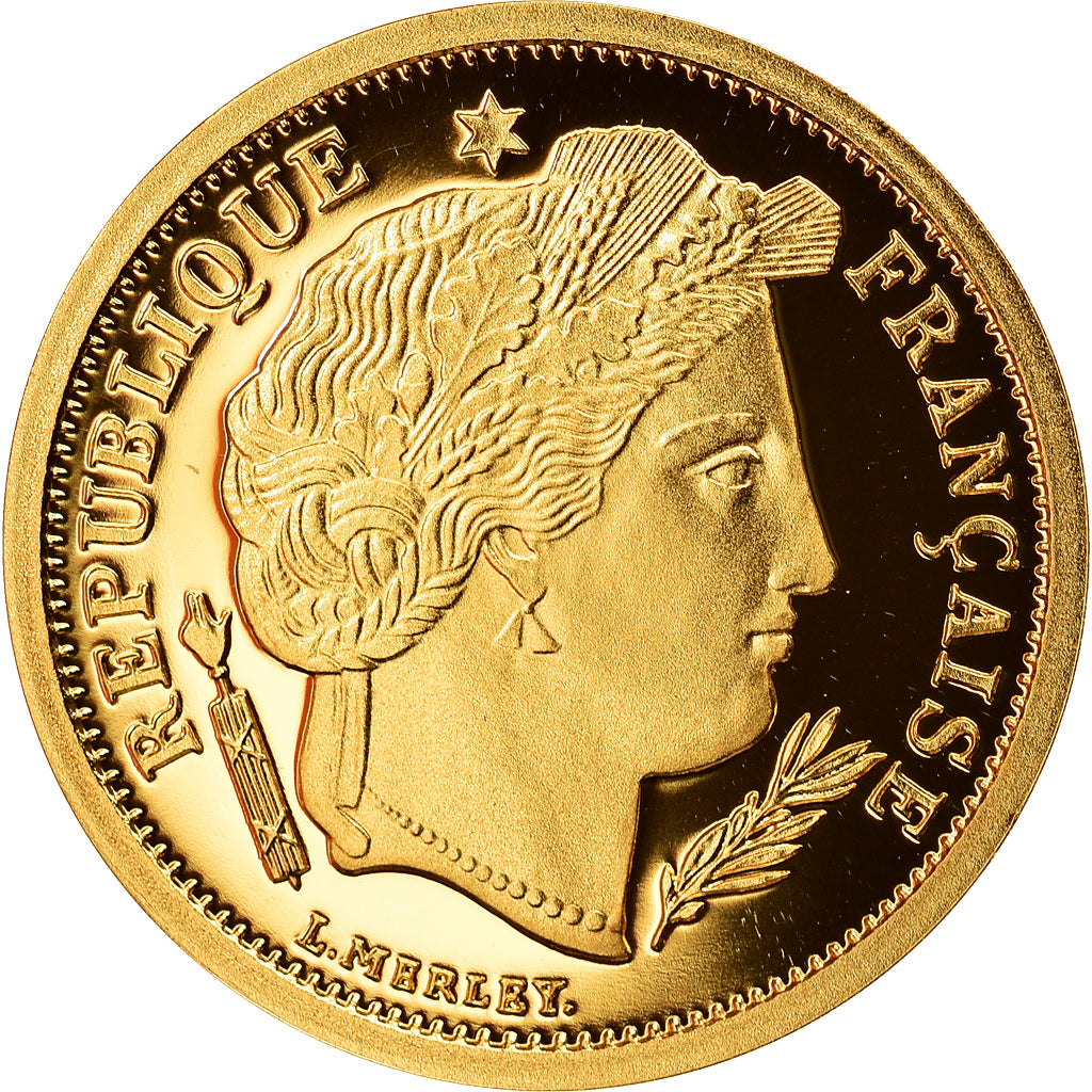 France, Medal, Reproduction 5 Francs Cérès, 1889, MS(65-70), Gold