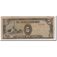 Banknote, Philippines, 5 Pesos, 1943, Undated, KM:110a, VF(20-25)
