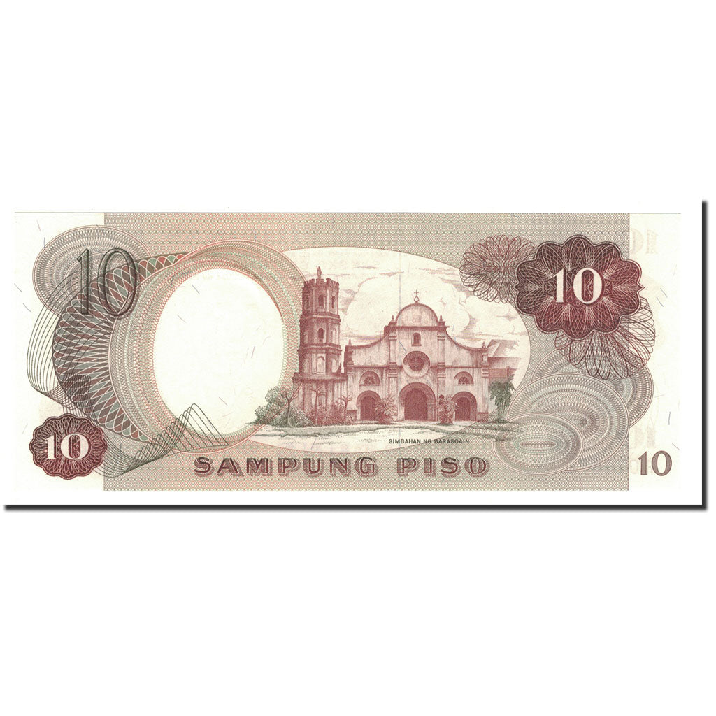 Biljet, Fillipijnen, 10 Piso, undated (1969), KM:144b, NIEUW