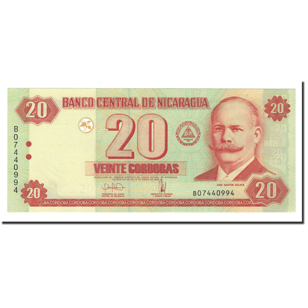 Banknote, Nicaragua, 20 Cordobas, 2006, 2006-03-10, KM:197, UNC(65-70)