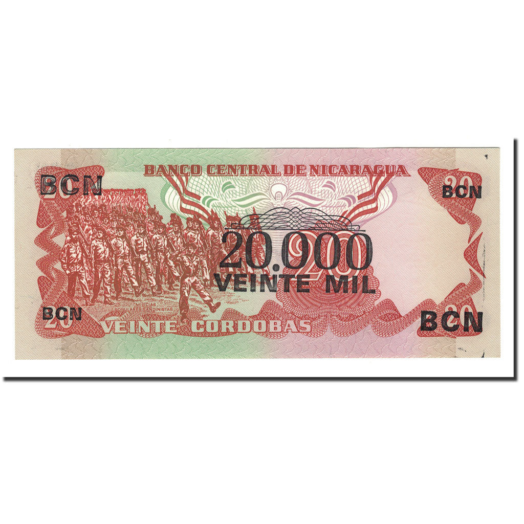 Banknote, Nicaragua, 20,000 Córdobas on 20 Córdobas, D.1987, KM:147