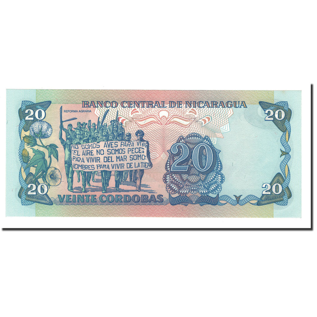 Banknote, Nicaragua, 20 Cordobas, 1985, KM:152, UNC(65-70)