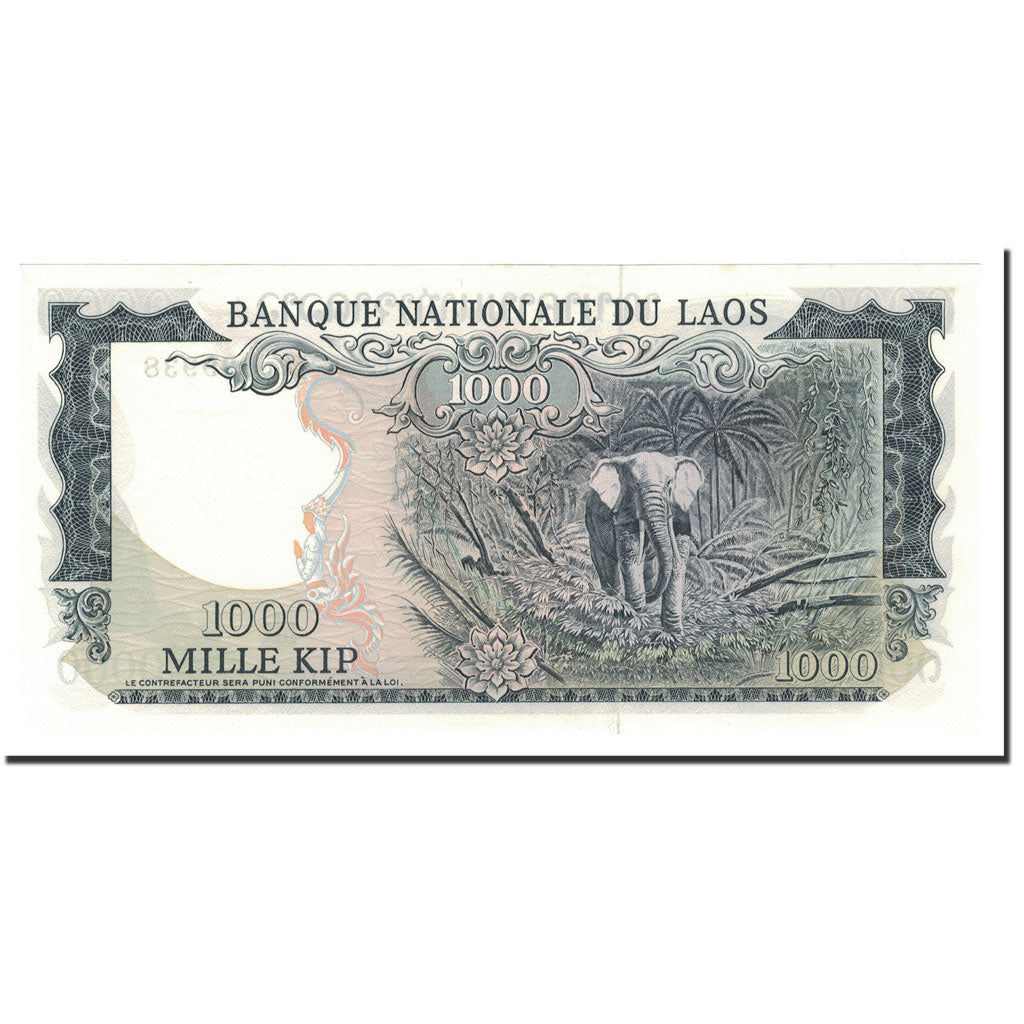 Banconote, Laos, 1000 Kip, Undated, KM:18a, FDS