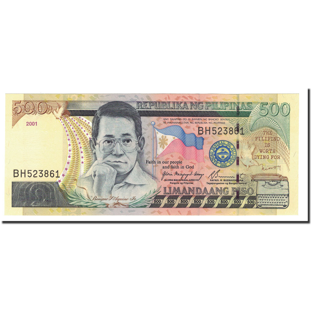Banknote, Philippines, 500 Piso, 2001, KM:196a, UNC(65-70)