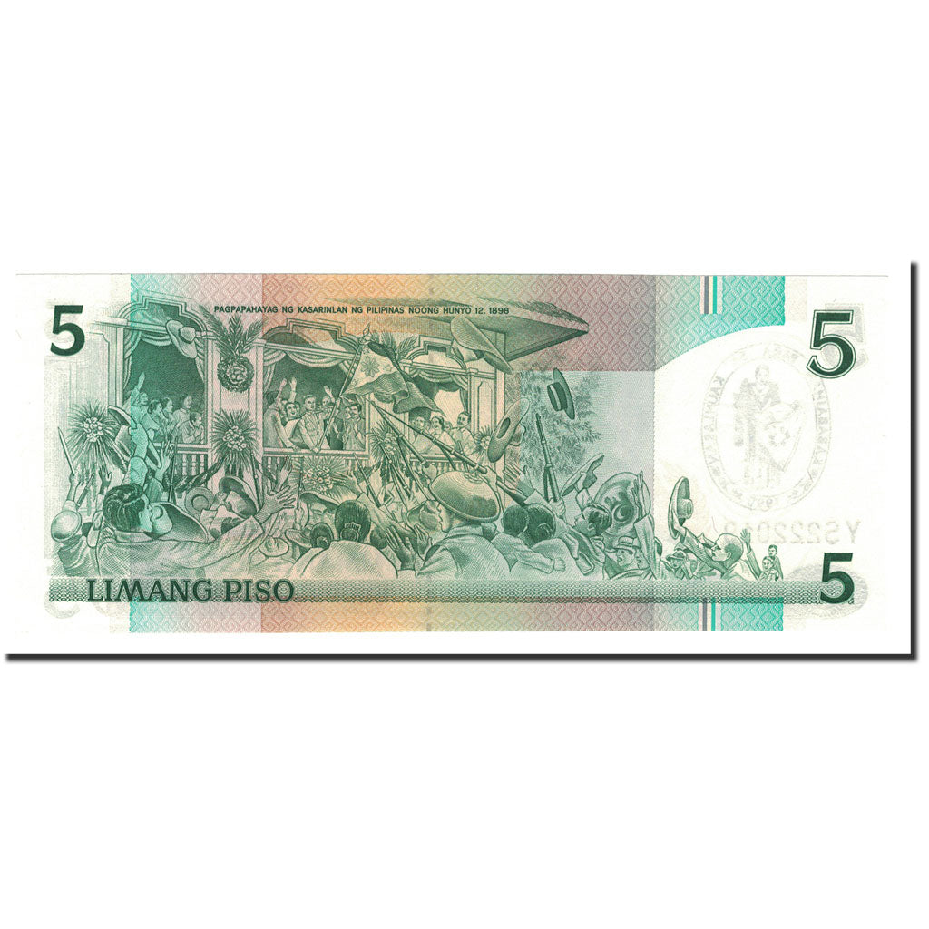 Billet, Philippines, 5 Piso, 1990, KM:178a, NEUF