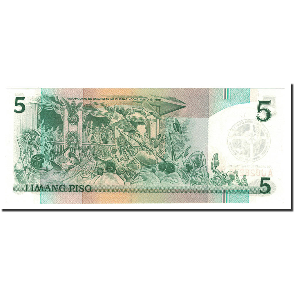 Banknote, Philippines, 5 Piso, 1991, KM:179, UNC(65-70)