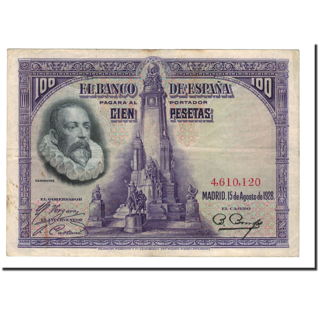 Banconote, Spagna, 100 Pesetas, 1928, KM:76a, 1928-08-15, BB+