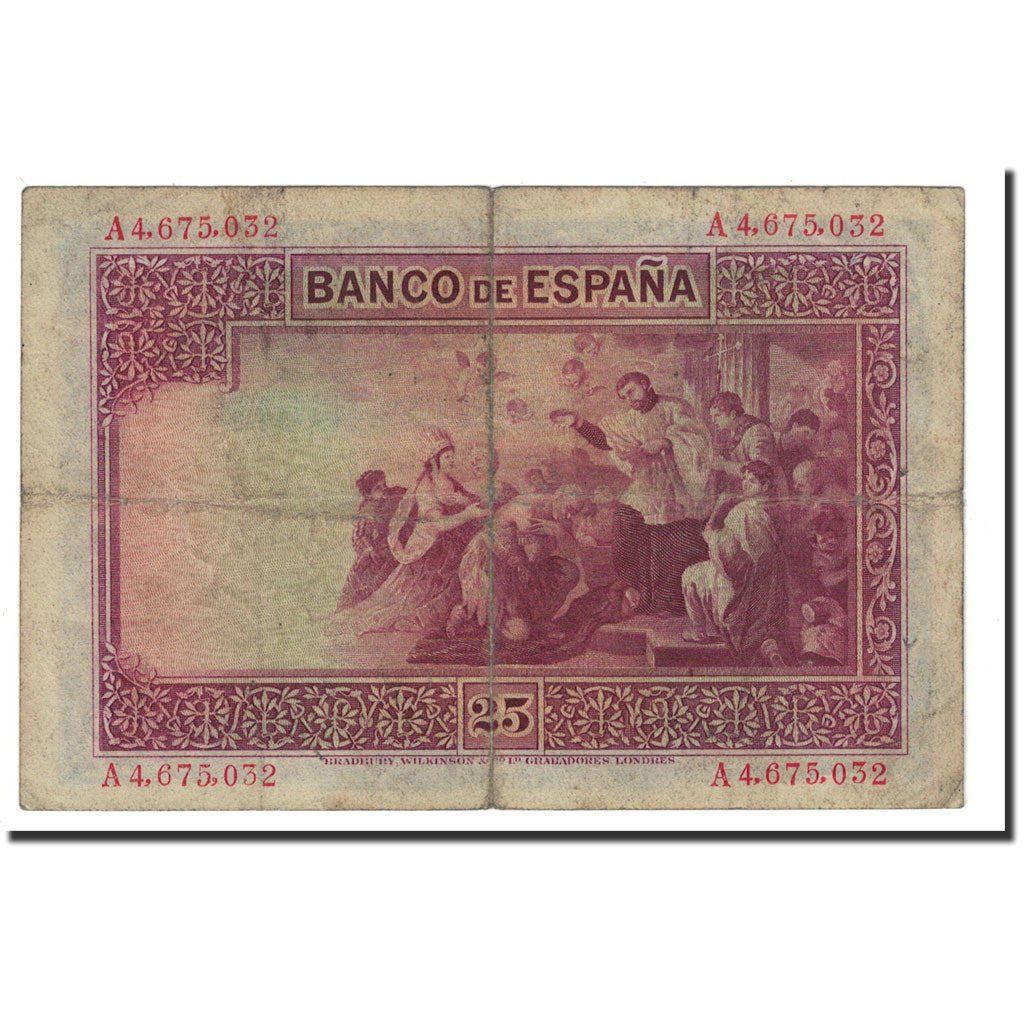 Banknote, Spain, 25 Pesetas, 1926, 1926-10-12, KM:71a, VF(30-35)