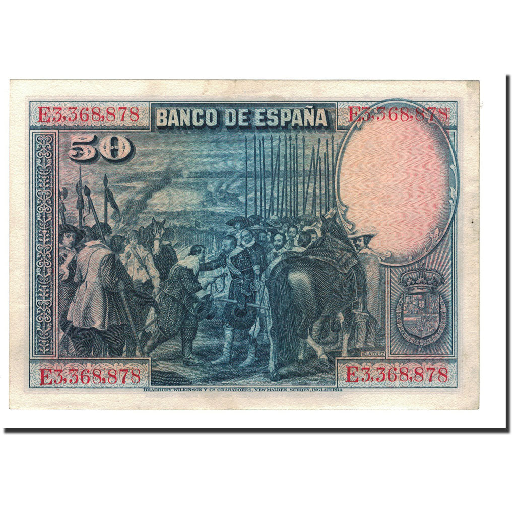 Banknote, Spain, 50 Pesetas, 1928, 1928-08-15, KM:75b, UNC(63)
