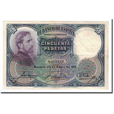 Banknote, Spain, 50 Pesetas, 1931, 1931-04-25, KM:82, AU(50-53)