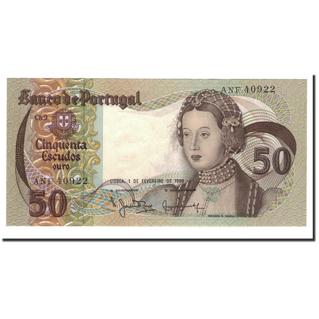 Biljet, Portugal, 50 Escudos, 1980, 1980-02-01, KM:174b, NIEUW