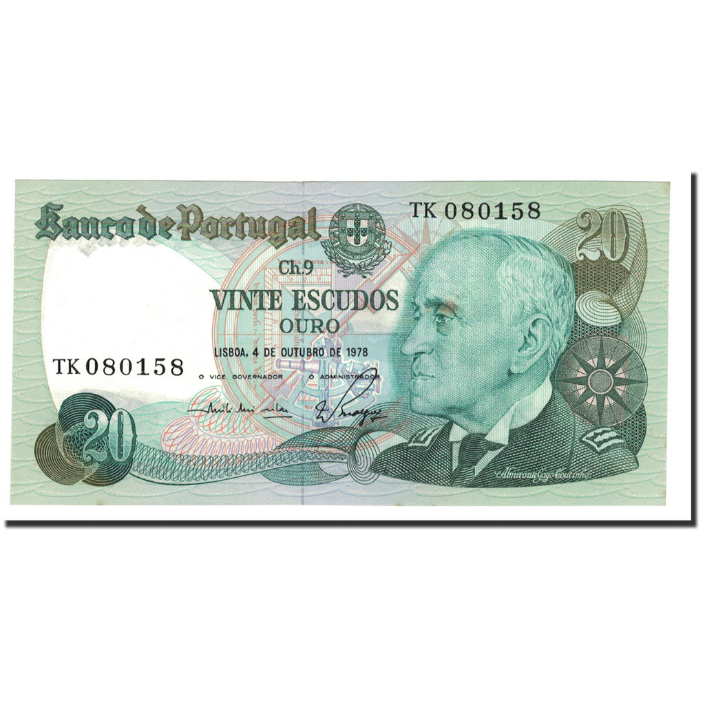 Billete, 20 Escudos, 1978, Portugal, KM:176b, 1978-10-04, UNC