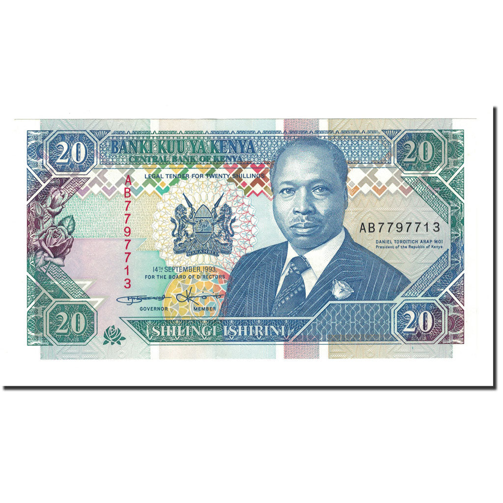 Banknote, Kenya, 20 Shillings, 1993, 1993-09-14, KM:31a, UNC(65-70)
