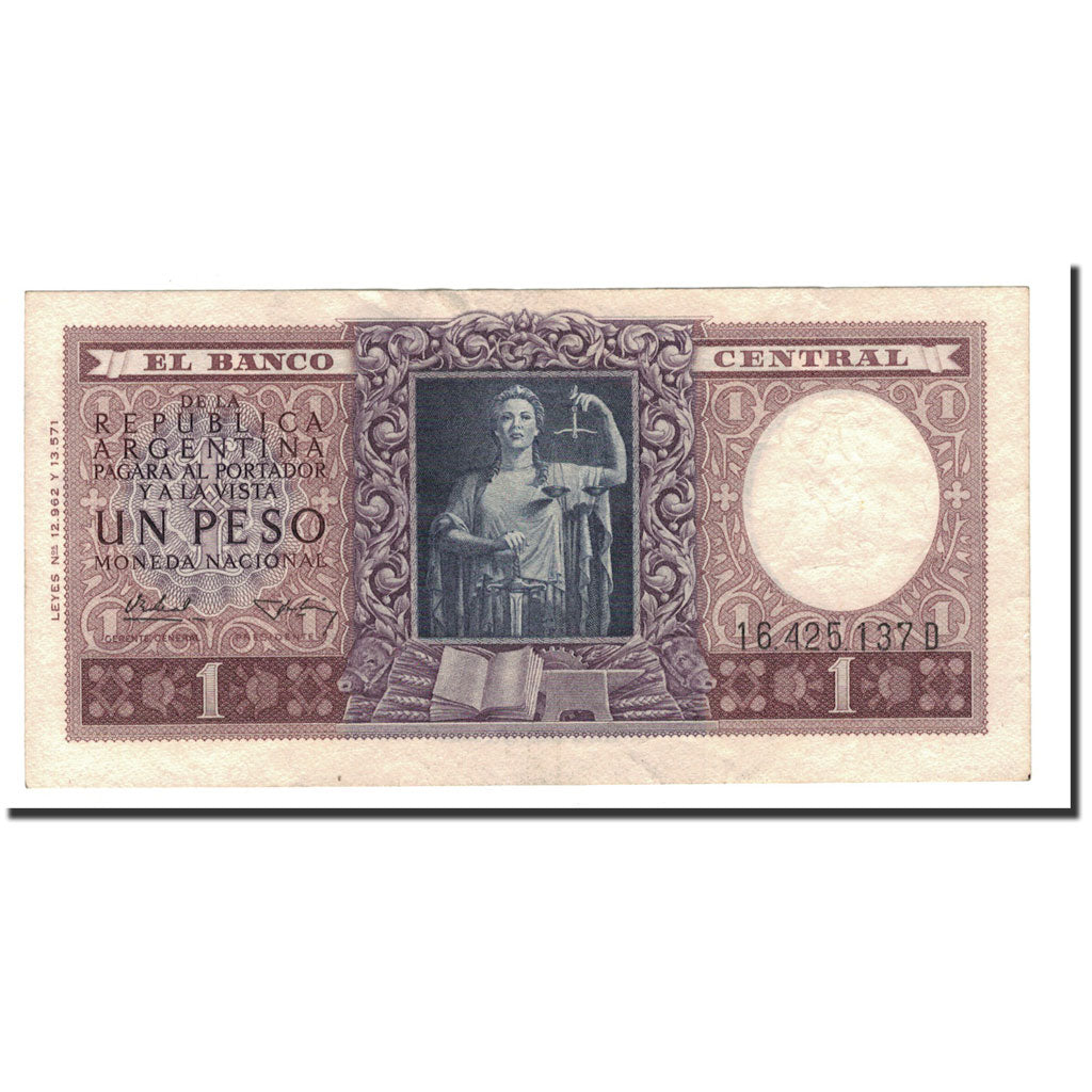 Argentina, 1 Peso, Undated (1956), KM:263a, AU(55-58)