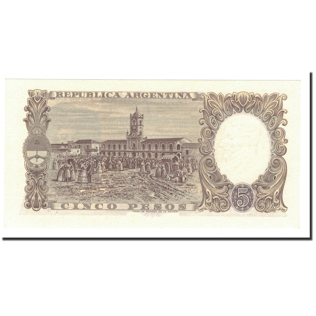 Banknote, Argentina, 5 Pesos, undated (1960-62), KM:275c, UNC(65-70)