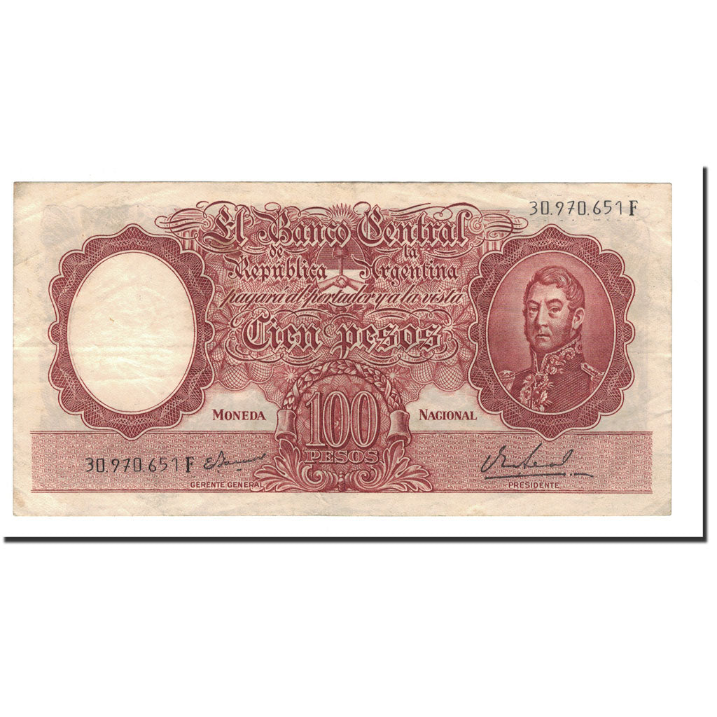 Banknote, Argentina, 100 Pesos, undated (1967-69), KM:277, AU(50-53)