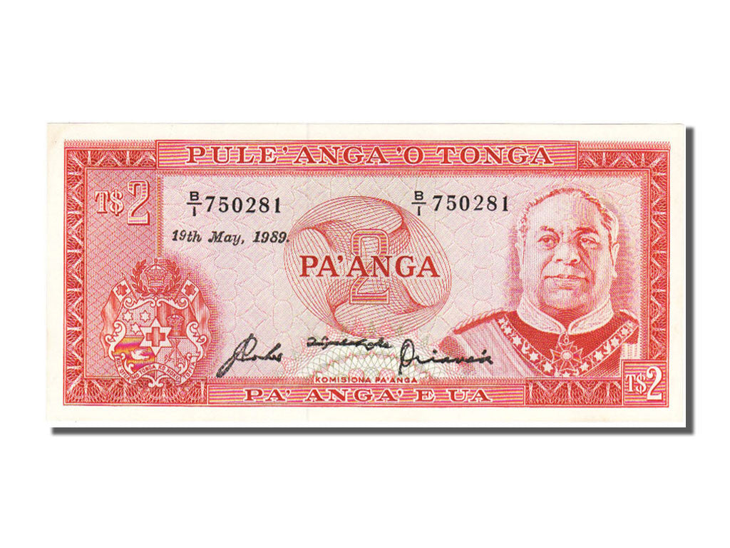 Banconote, Tonga, 2 Pa'anga, 1989, 1989-05-19, FDS