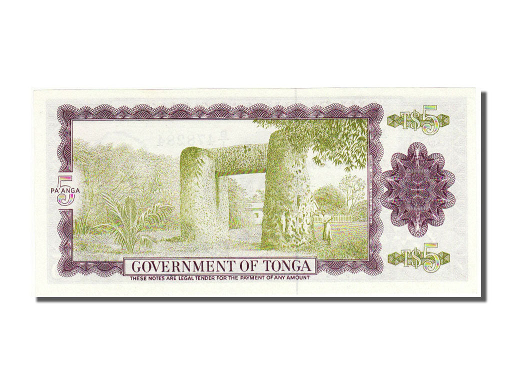 Tonga, 5 Pa'anga, 1989, KM #21c, 1989-06-30, UNC(65-70), B/1478284