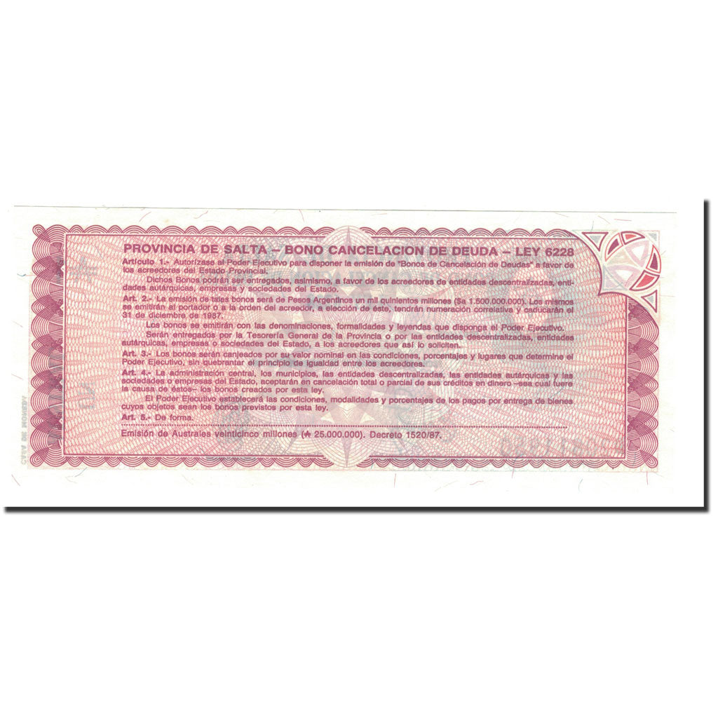 Banknote, Argentina, 1 Austral, 1987, KM:S2612a, UNC(65-70)