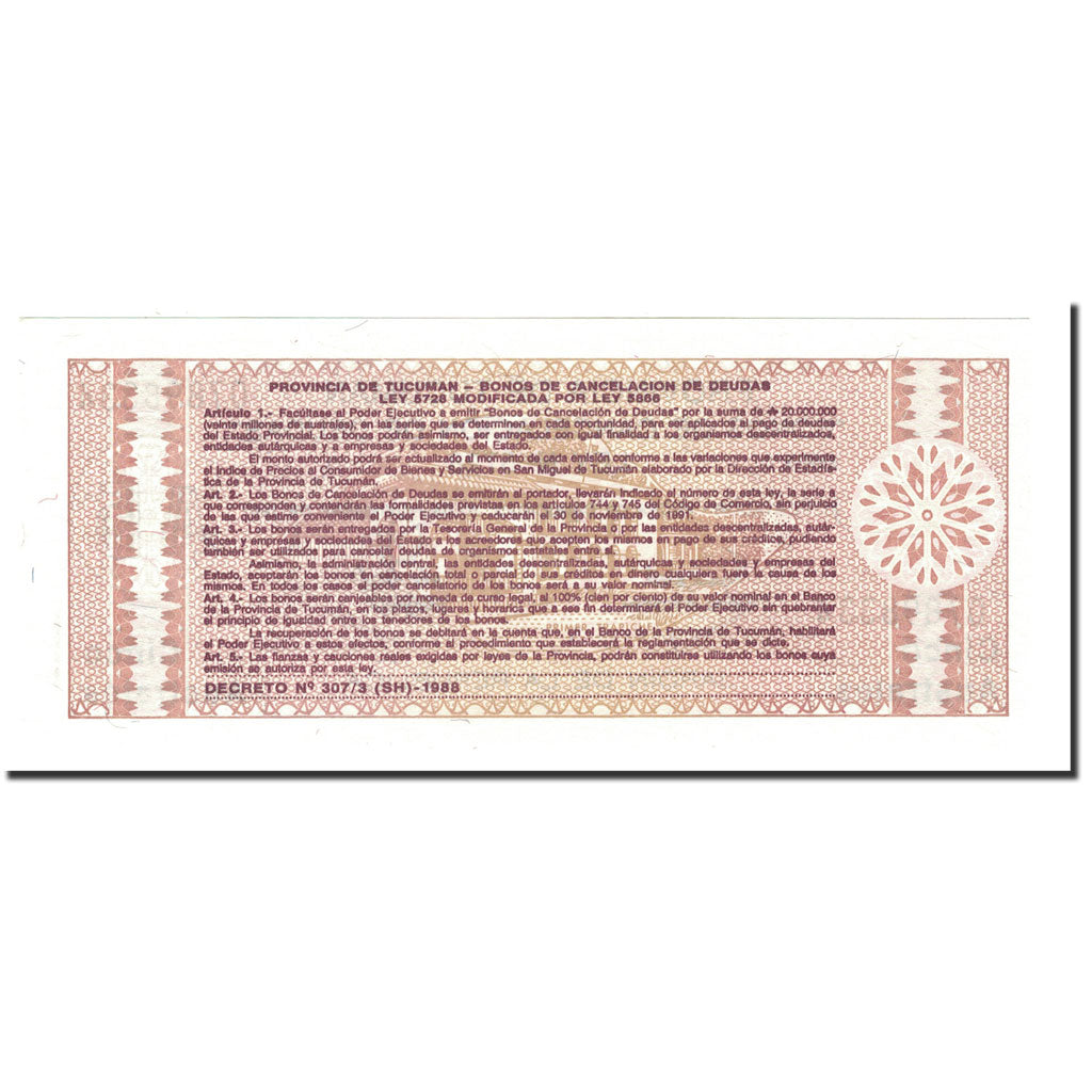 Argentina, 5 Australes, 1991, KM:S2712b, 1991-11-30, UNC(65-70)