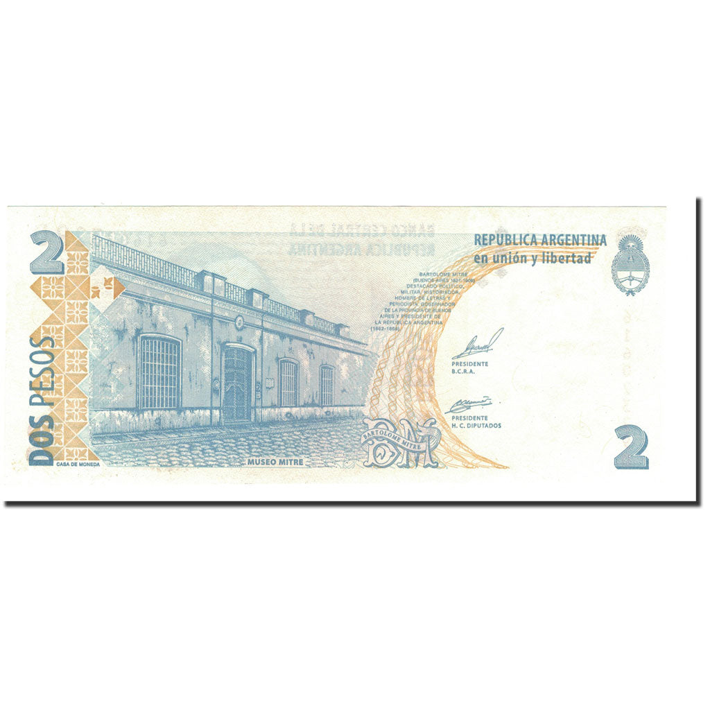 Banknote, Argentina, 2 Pesos, Undated (2002), KM:352, UNC(65-70)