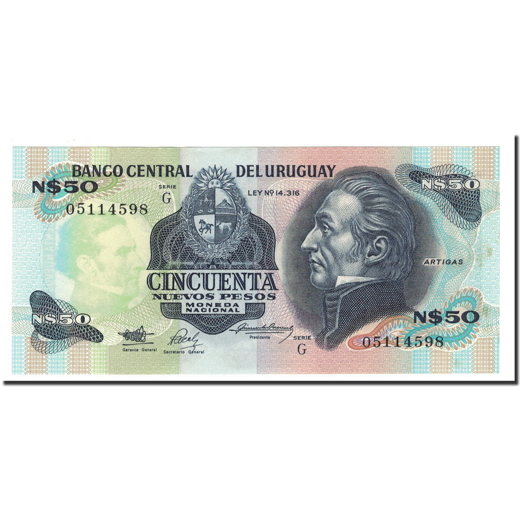 Banknote, Uruguay, 50 Nuevos Pesos, Undated (1988-89), KM:61a, UNC(64)