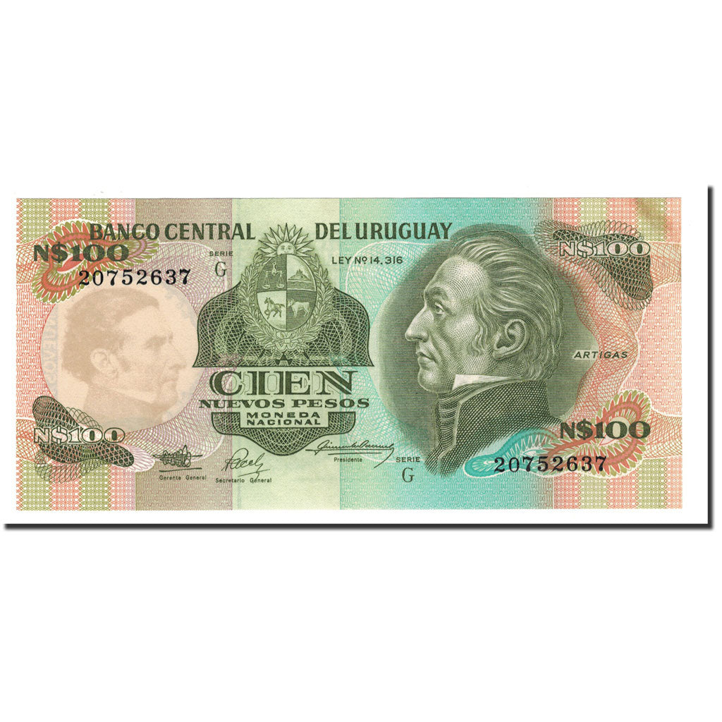 Banknote, Uruguay, 100 Nuevos Pesos, Undated (1967), KM:62a, UNC(63)