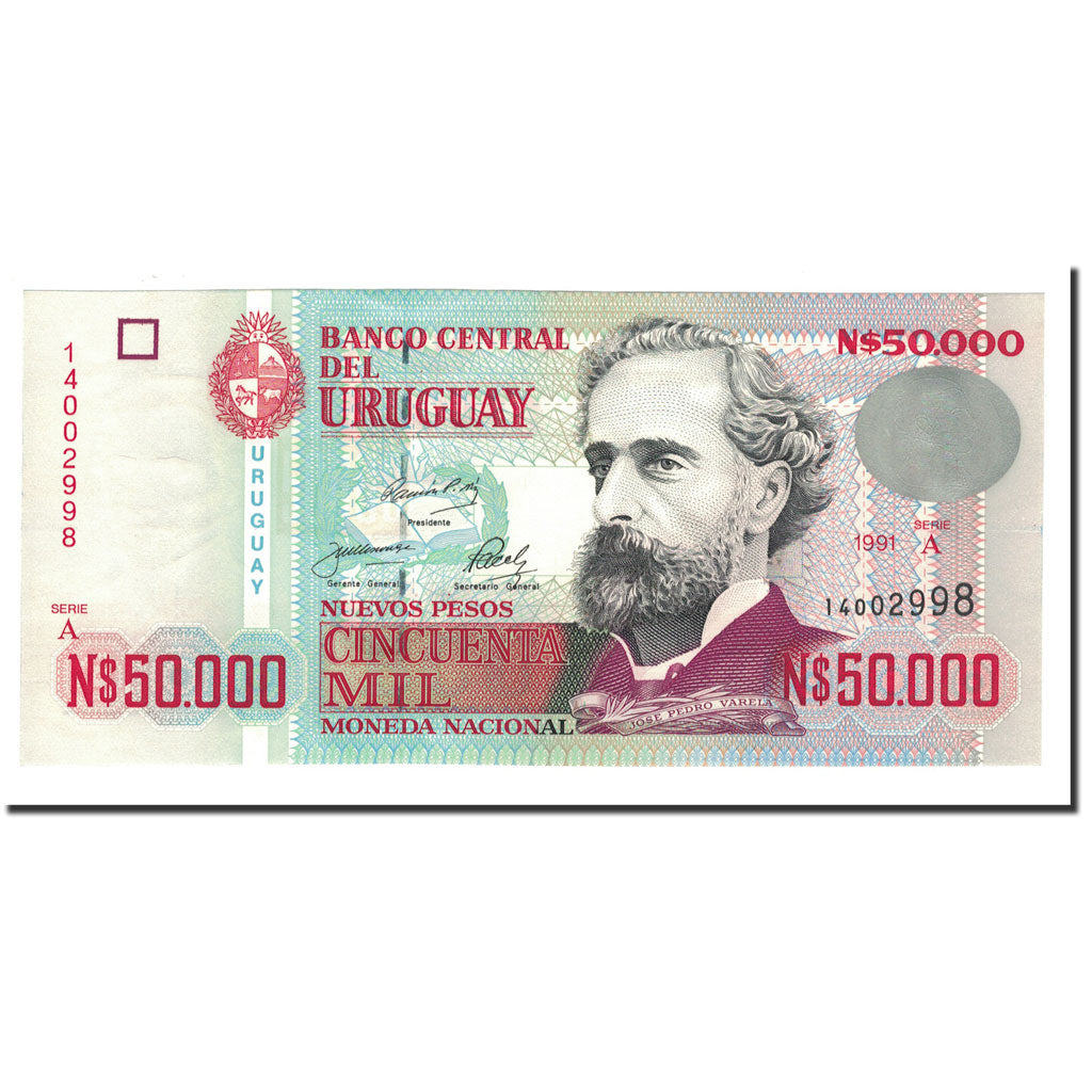 Banknote, Uruguay, 50,000 Nuevos Pesos, 1991, KM:70b, UNC(65-70)