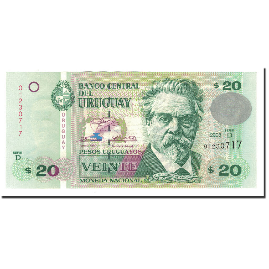 Banknote, Uruguay, 20 Pesos Uruguayos, 2003, KM:83a, UNC(65-70)