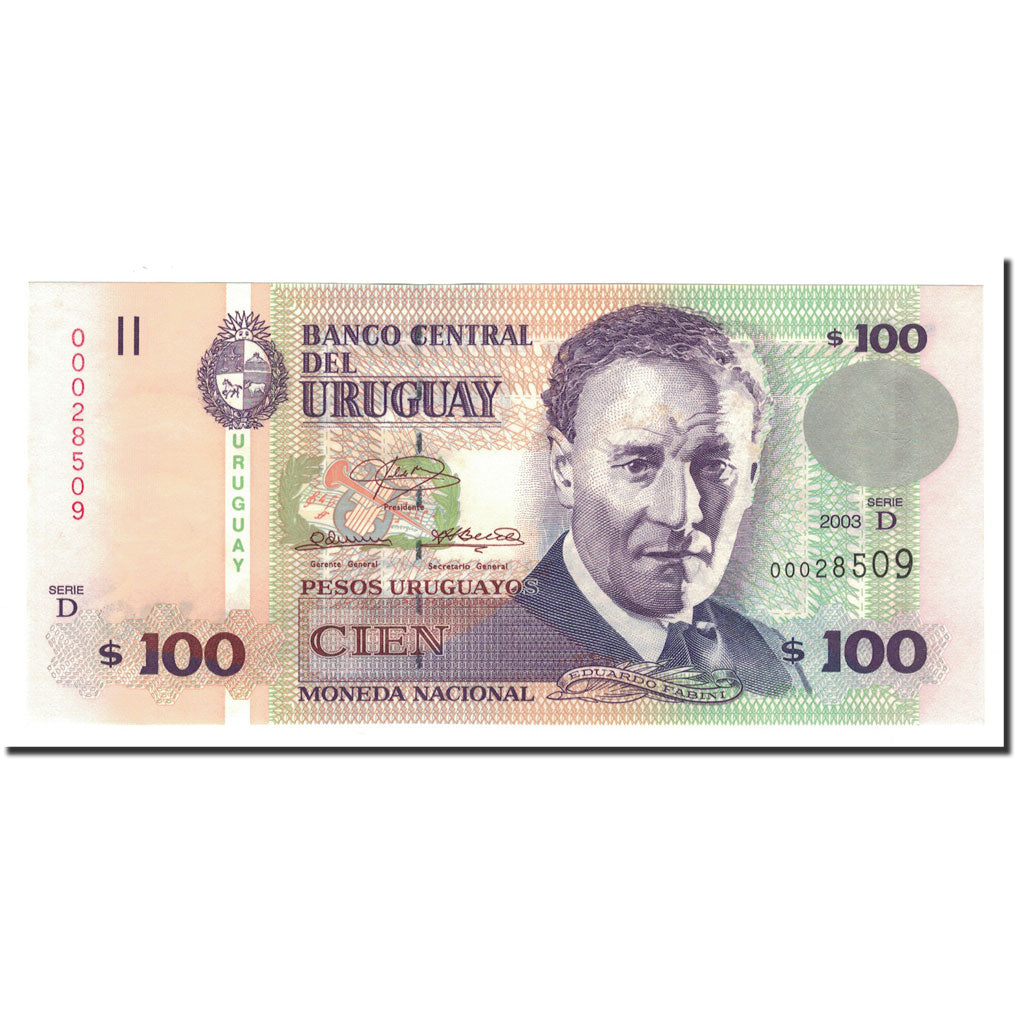 Billete, 100 Pesos Uruguayos, 2003, Uruguay, KM:85, UNC