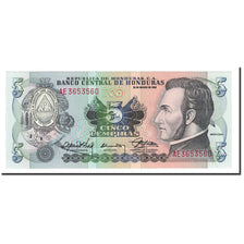 Banknote, Honduras, 5 Lempiras, 1989, 1989-03-30, KM:63b, UNC(65-70)