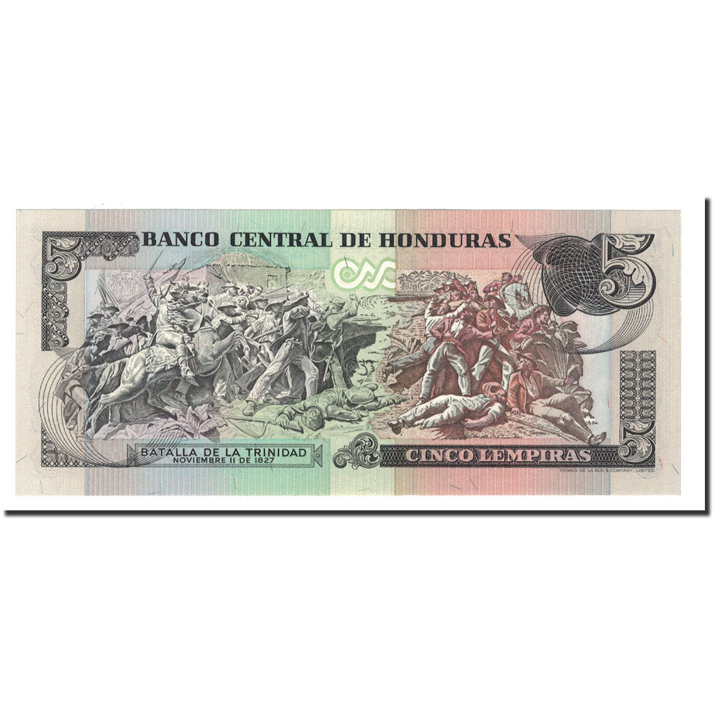 Banknote, Honduras, 5 Lempiras, 1989, 1989-03-30, KM:63b, UNC(65-70)