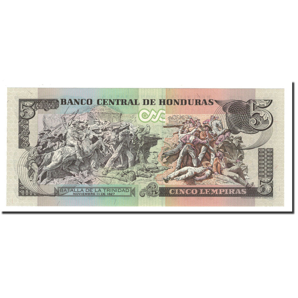 Banknote, Honduras, 5 Lempiras, 1996, 1996-12-12, KM:81a, UNC(65-70)