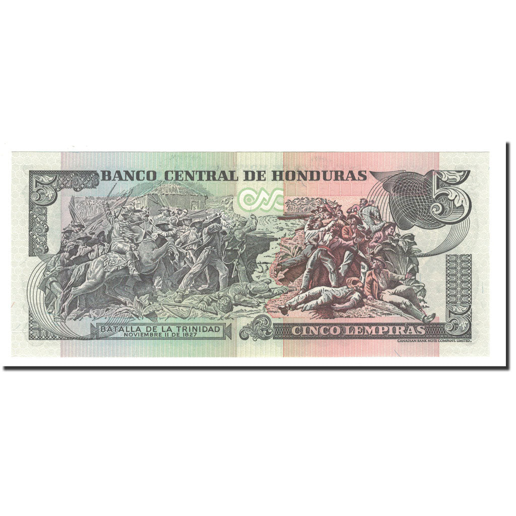 Banknote, Honduras, 5 Lempiras, 2001, 2001-08-30, KM:85b, UNC(65-70)