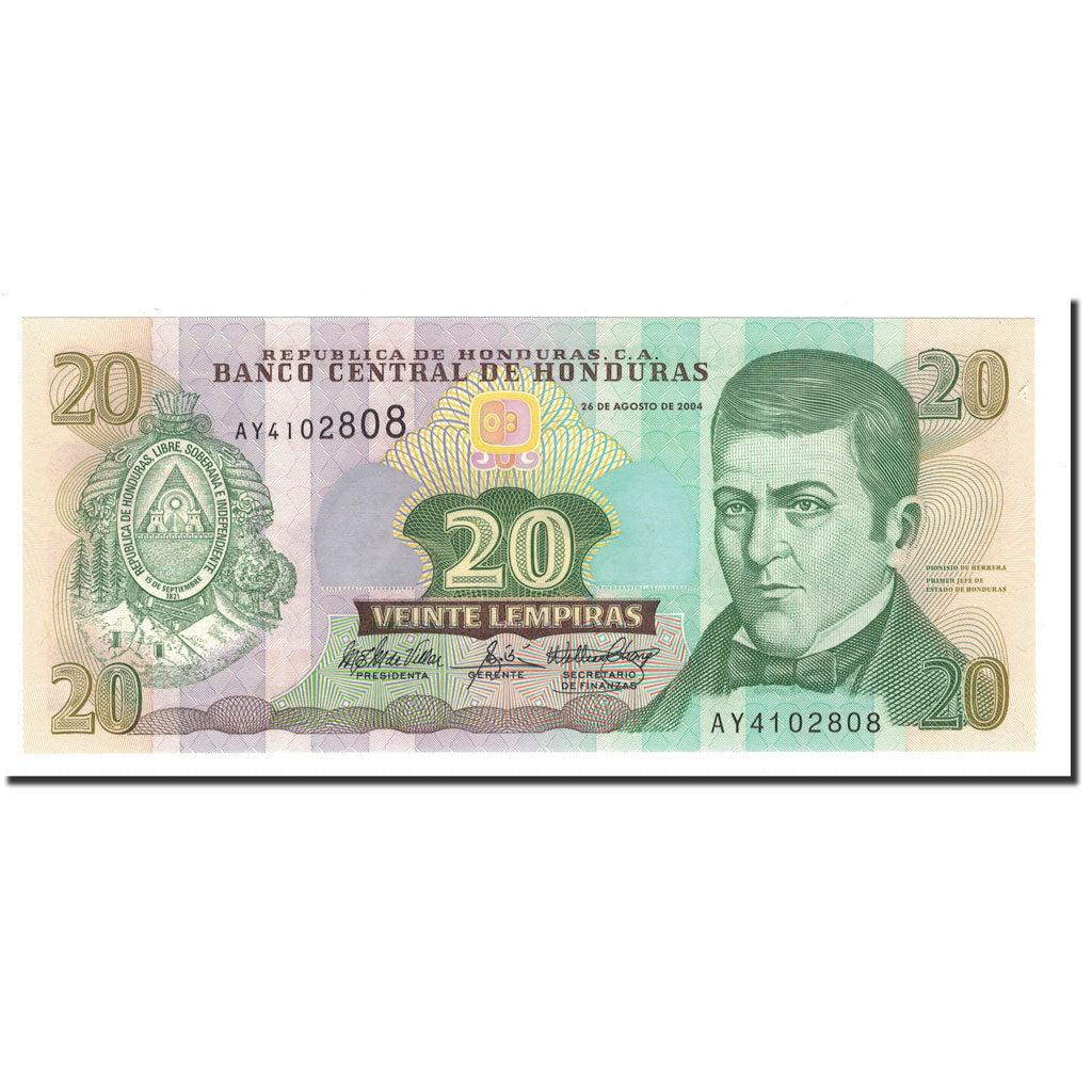 Honduras, 20 Lempiras, 2004, 2004-08-26, KM:92, UNC(60-62)