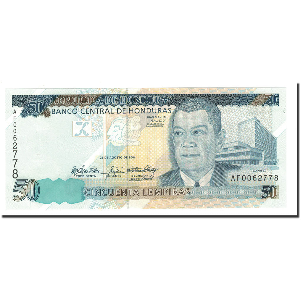 Billete, 50 Lempiras, 2004, Honduras, KM:94a, 2004-08-26, EBC+