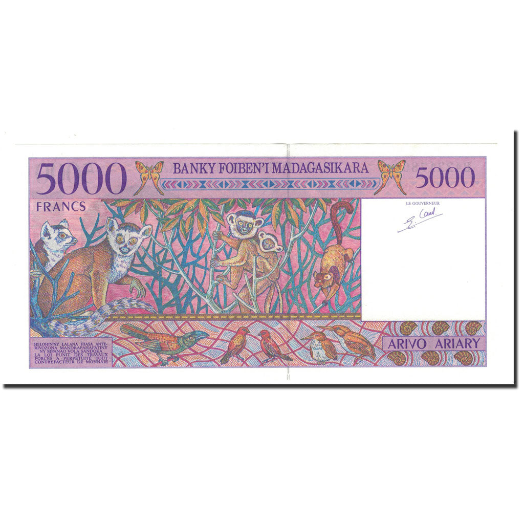 Madagascar, 5000 Francs = 1000 Ariary, 1994-1995, Undated (1995), KM:78b
