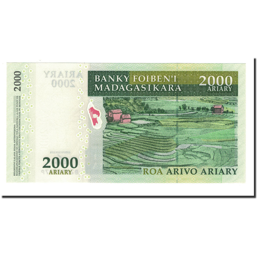 Banknote, Madagascar, 2000 Ariary, 2004-2006, 2009, KM:90b, UNC(65-70)