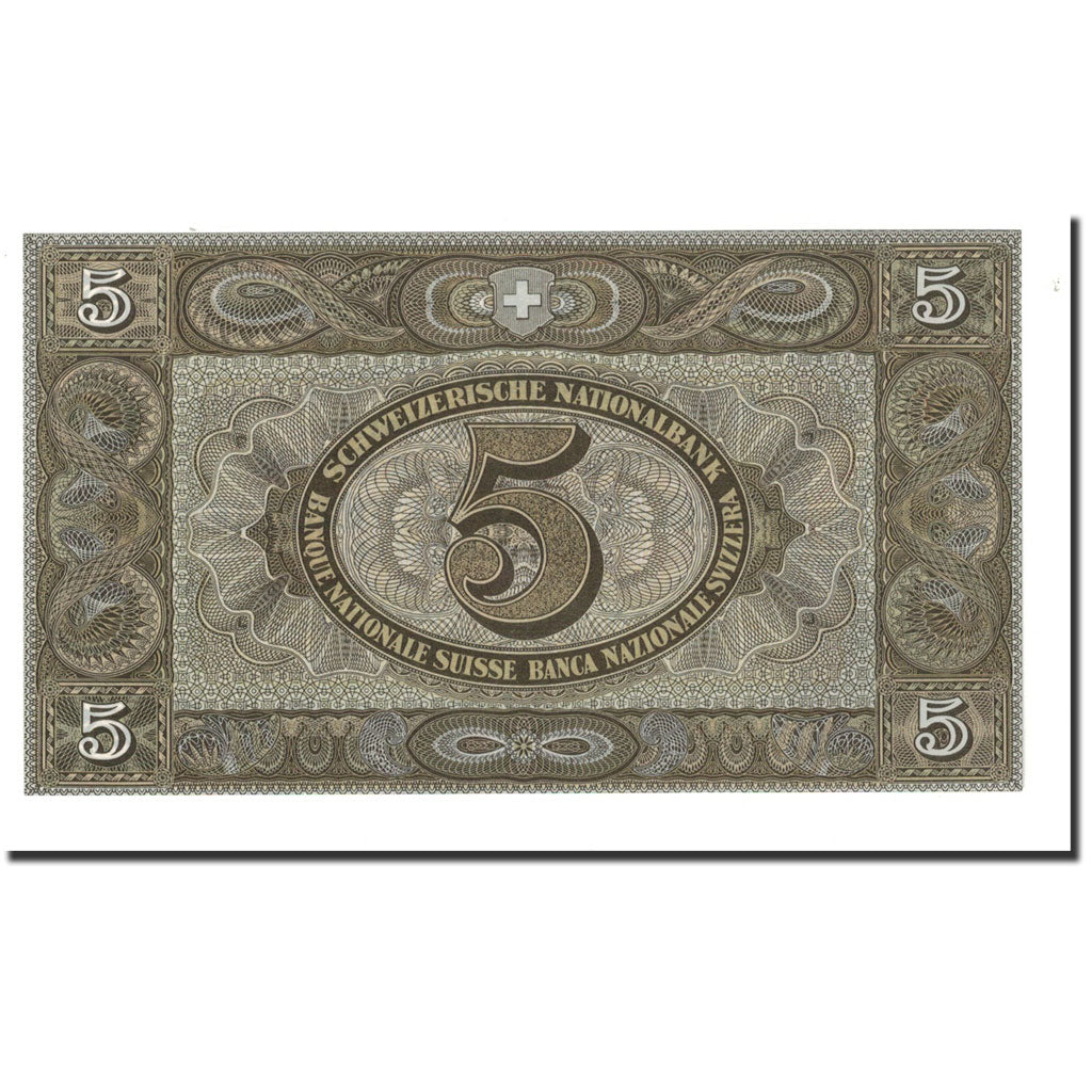 Banknote, Switzerland, 5 Franken, 1911-1914, 1952, KM:11p, UNC(65-70)